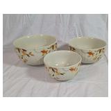 Hall's Superior Quality Kitchenware Mary Dunbar Jewel Homemakers Institute Bowls Set of Three