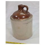 Salt-Glazed Stoneware Jug with Brown Slip Shoulder and Single Handle