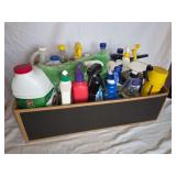 Box of Household Cleaning Products and Specialized Solutions
