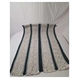Handmade Woven Textile Rug with Multi-Color Striped Pattern