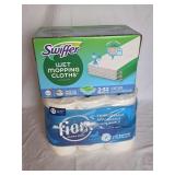 Swiffer Wet Mopping Cloths Refill Box and Fiora Ultra Soft Bath Tissue Pack
