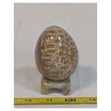 Polished Stone Egg with Matching Display Stand