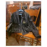 Vietnam Veteran Embroidered Black Leather Jacket Size 2XL