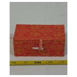 Two Polished Mineral Stones in Fabric Covered Storage Box