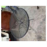 Round Metal Mesh Patio Table and Round Wooden Tabletop