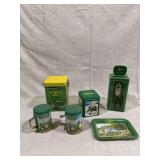 Group of Six John Deere Branded Metal Containers and Trays