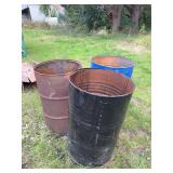 Assorted Metal Storage Drums Set of Three
