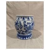 Lillian Vernon Blue and White Ceramic Planter