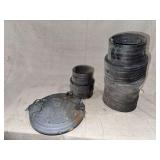 Black Plastic Corrugated Pipe Connectors and Filter Lid Components