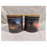 Set of Two Terry Redlin Decorative Metal Storage Tins Bountiful Harvest and Comforts of Home