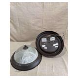 Two Flush Mount Ceiling Light Fixtures with Swirled Glass Domes