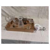 Mixed Glassware, Ceramic Mug, and Souvenir Shot Glass Lot