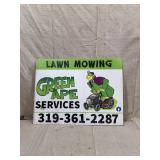 Green Ape Services Lawn Mowing Business Sign
