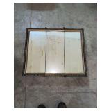 Tri-Fold Mirror Medicine Cabinet with Ornate Dark Frame