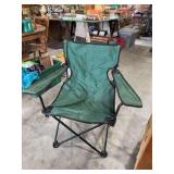 Green Folding Camp Chair with Black Metal Frame