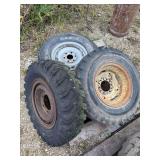 Assorted Tires and Steel Rims Lot of Three