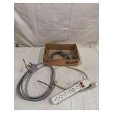 Electrical Power Strip and Heavy Duty Gray Power Cords
