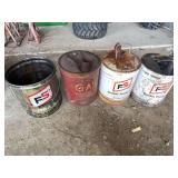 Four FS Metal Petroleum and Lubricant Cans