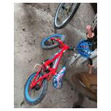 Spider-Man Childrens Bicycle with Red Frame and Blue Rims