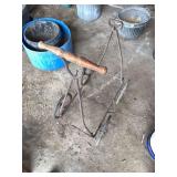 Metal and Wood Walking Toy Cart with Four Spoked Wheels