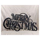 Black Metal Cutout Merry Christmas Sign