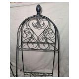 Wrought Iron Plant Stand and Plant Holder Pair
