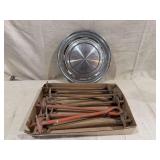 Metal Ground Anchors and Automotive Hubcap