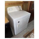 Whirlpool Electric Clothes Dryer with White Exterior and Control Panel