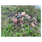 Ground-Level Pile of Mixed Natural Granite and Sedimentary Rocks