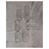 Clear Pressed Glass Tableware Pieces Including Stemware Cups and Bowls