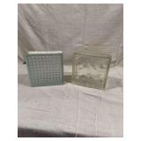 Two Architectural Glass Blocks with Textured Patterns