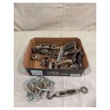 Assorted Hardware Lot with Pulleys, Hooks, Turnbuckles, and U-Bolts