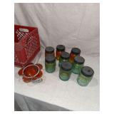 Solar Powered Glass Jar and White Ceramic Light Fixture Grouping