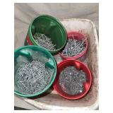 Assorted Steel Nails in Plastic and Metal Containers