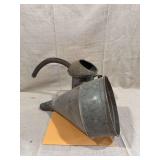 Galvanized Metal Oil Can and Metal Funnel