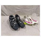 Two Pairs of Nike Cleated Athletic Footwear