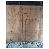 Three Metal Shepherd's Hooks of Varying Heights