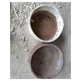 Two Metal Cauldrons and Basins