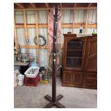 Wooden Coat Tree with Railroad Spike Hooks