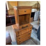 Wooden Dresser and Matching Nightstand Set