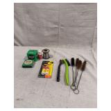 Assorted Solder, Flux, Super Glue, and Cleaning Brushes