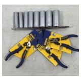 3/8Dr SAE Sockets & Irwin Mini Pliers
