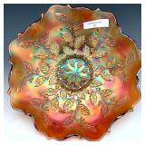 Fenton Vaseline Holly Bowl
