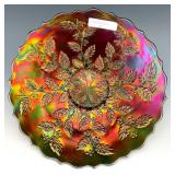 Fenton Electric Blue Holly Plate