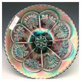 Fenton Blue Peacock & Grape Plate