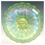 Northwood Ice Green Peacock & Urn Bowl