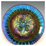 Imperial Electric Purple Lustre Rose Fruit Bowl