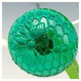 Teal Bee on Honeycomb Hatpin