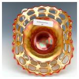 Fenton Rev Amberina Opal Open Edge Hat