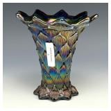 Imperial Purple Lined Lattice Squatty Vase